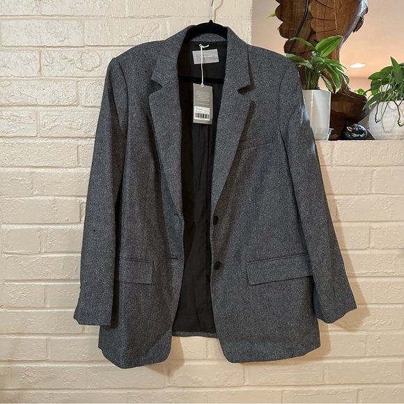 EVERLANE oversized blazer in wool grey herringbone - Picture 5 of 9